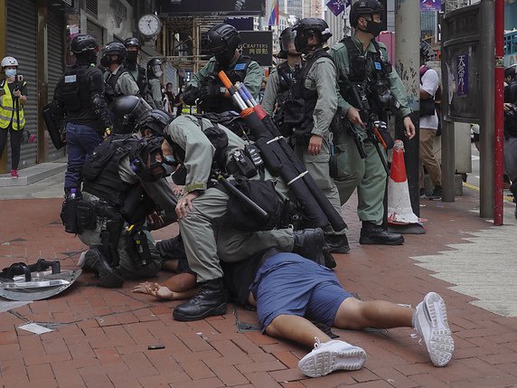 Hong Kong est la cible d'une reprise en main musclée de Pékin à la suite de la mobilisation sans précédent de 2019 (photo d'archives). © KEYSTONE/AP/VINCENT YU