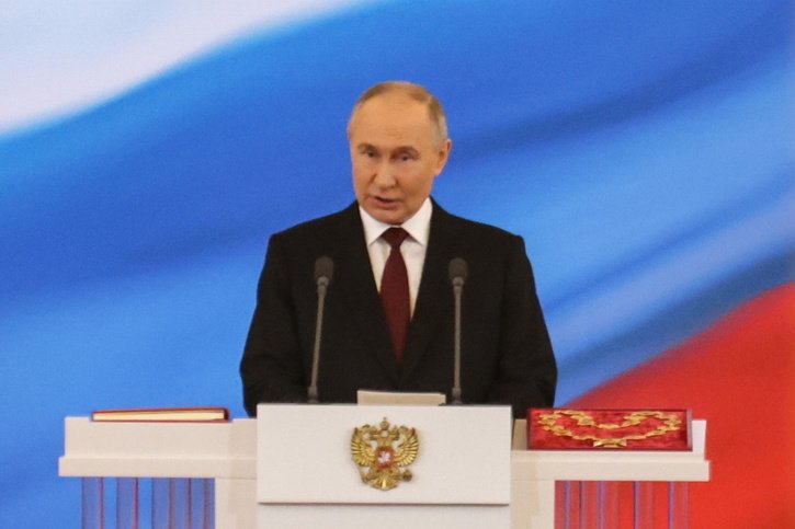 Vladimir Poutine a promis mardi aux Russes qu'ils vaincraient "ensemble" en plein conflit armé contre l'Ukraine. © KEYSTONE/EPA/SERGEI ILNITSKY / POOL