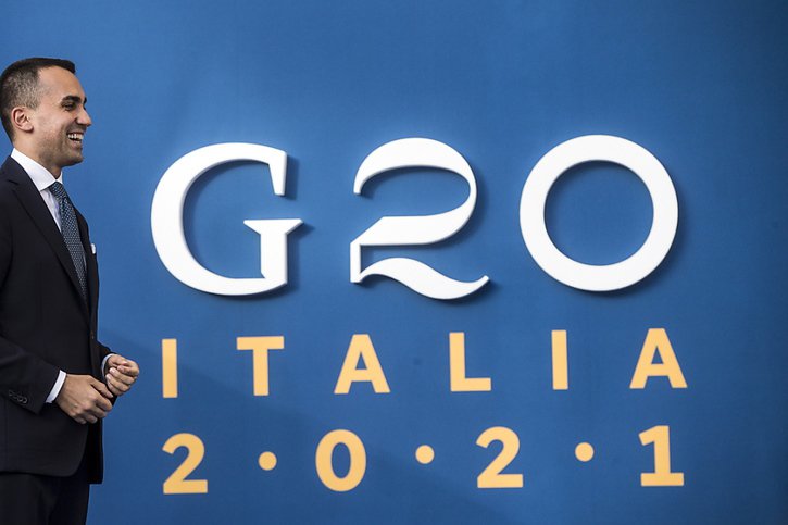 Les grands argentiers du G20 ont trouvé un accord pour taxer les multinationales. Le sommet politique se passe à Venise en Italie (ici, Luigi Di Maio, le ministre italien des affaires étrangères). © KEYSTONE/EPA/ANGELO CARCONI
