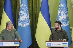 Moscou confirme avoir frappé Kiev en pleine visite du chef de l'ONU