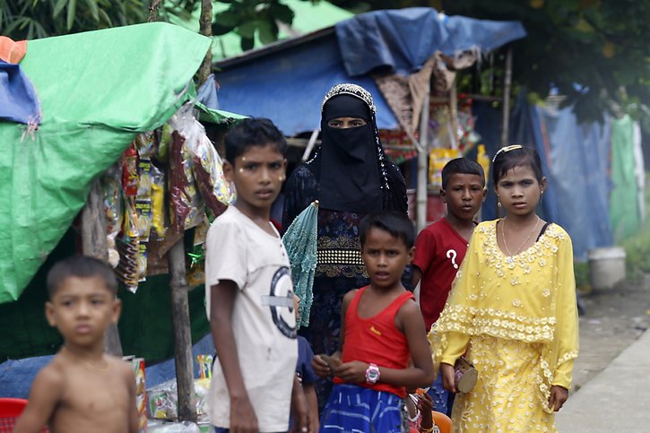 De nombreux Rohingyas ont fui la répression menée par l'armée birmane à majorité bouddhiste en 2017 (archives). © KEYSTONE/EPA/NYEIN CHAN NAING