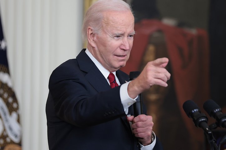 Joe Biden dit jusqu'ici avoir "l'intention de se représenter" à la présidentielle de 2024 (archives). © KEYSTONE/EPA/Oliver Contreras / POOL