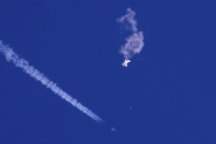 Le ballon chinois a été abattu par un F-22 Raptor américain au large de la Caroline du Sud (archives). © KEYSTONE/AP/Chad Fish