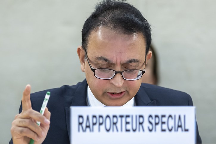 Le rapporteur spécial de l'ONU sur l'Iran Javaid Rehman parle de possibles "crimes contre l'humanité" perpétrés dans la répression contre les manifestants dans ce pays (archives). © KEYSTONE/MARTIAL TREZZINI