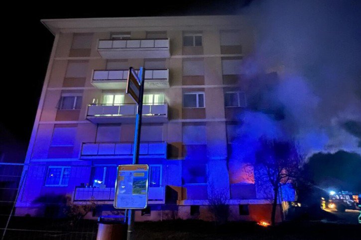 L'incendie s'était déclaré dimanche dans un immeuble à St-Pierre-de-Clages. (Archives). © Keystone - police cantonale valaisanne