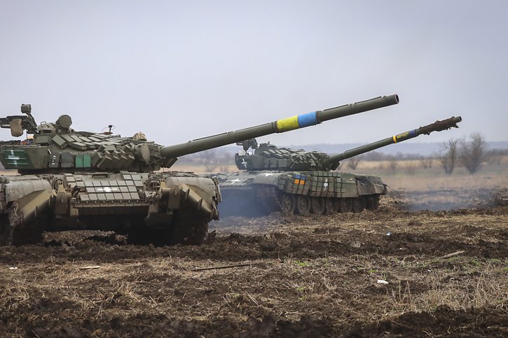 L'armée russe dit avoir repoussé une colonne de blindés ukrainiens au sud de Donetsk (archives). © KEYSTONE/AP/KATERYNA KLOCHKO