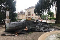 Tempête: un toit arraché finit dans un parc à Bulle
