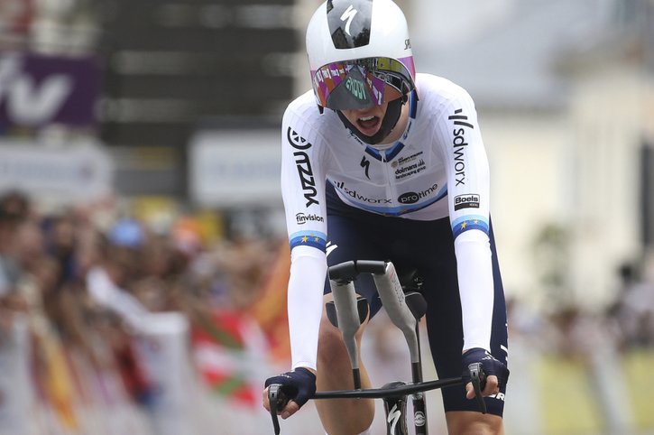 Marlen Reusser lors de sa victoire dans le contre-la-montre du Tour de France Femmes © KEYSTONE/AP