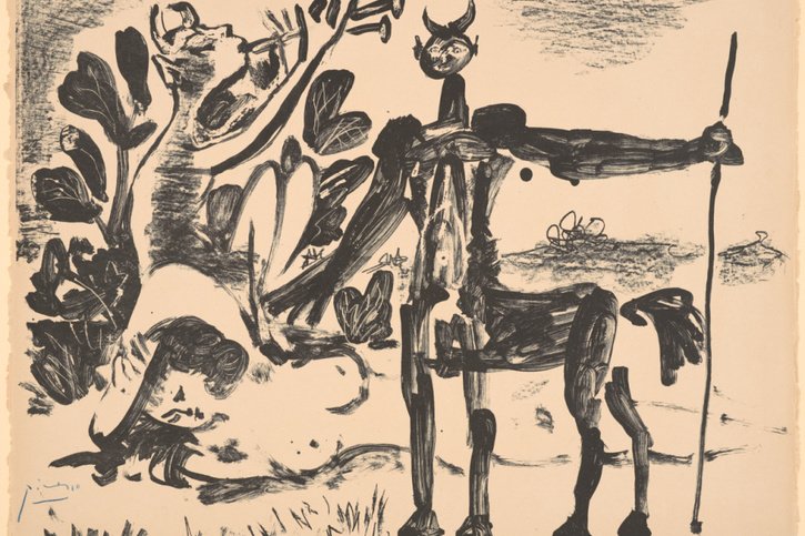 Le dessin "Centaure et Bacchante avec un Faune" (1947) est présenté dans le cadre de l'exposition "Picasso sur papier" au Kunstmuseum de Bâle. © Sucession Picasso / Kunstmuseum Bâle