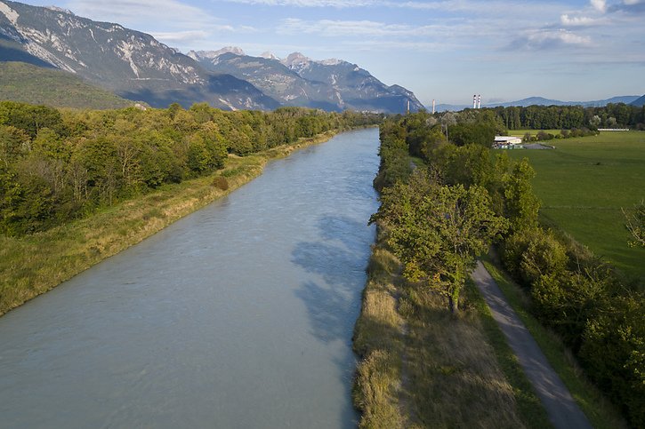 La troisième correction du Rhône dans le Chablais suscite des tensions entre les cantons de Vaud et du Valais (photo d'illustration). © KEYSTONE/NOEMI CINELLI