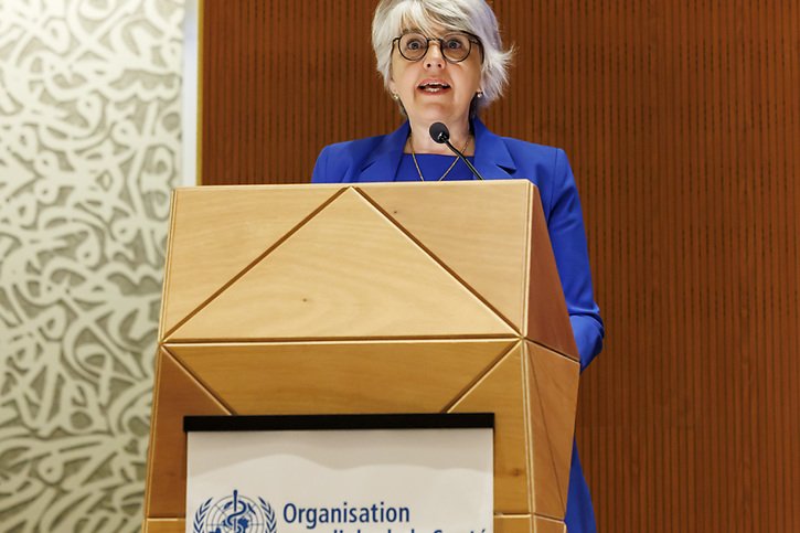 La conseillère fédérale Elisabeth Baume-Schneider promet que la Suisse s'engagera encore pour un accord contre les pandémies. © KEYSTONE/SALVATORE DI NOLFI